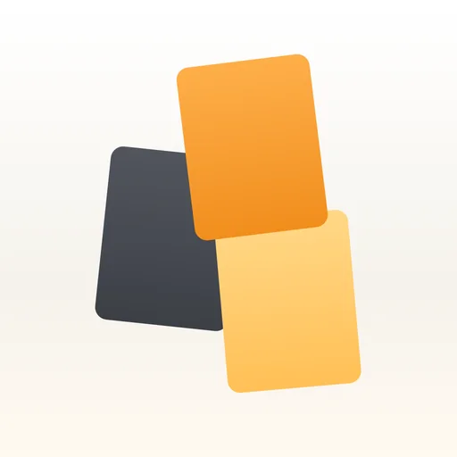 ColourPicker app icon — three swatch cards in charcoal, amber and gold on cream